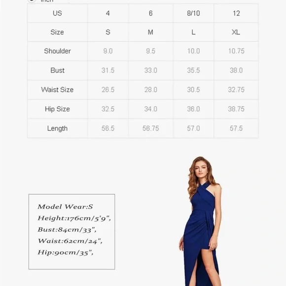 Elegant Blue Halter Dress - Picture 3 of 5